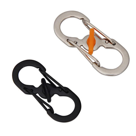 8 Word High Quality Buckle Locking Carabiner Anti-lost Keychain Outdoor Camping Hiking Theft Hot Sale Climbing Accessories