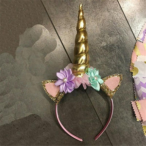 Glittery Head Bands Decorative Hairband Baby Tiara Unicorn Horn Kids Headband Girls Headwear