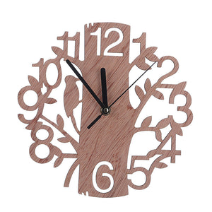 Vintage Style Non-Ticking Silent Antique Wood Wall Clock for Home Kitchen Office