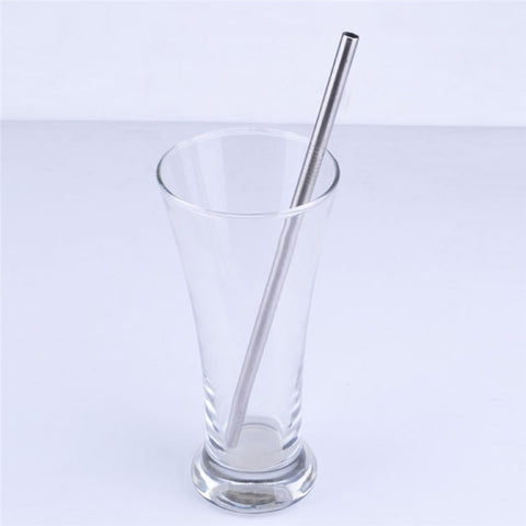 8*215mm Reusable Stainless Steel Straight Drinking Straw Metal Straw