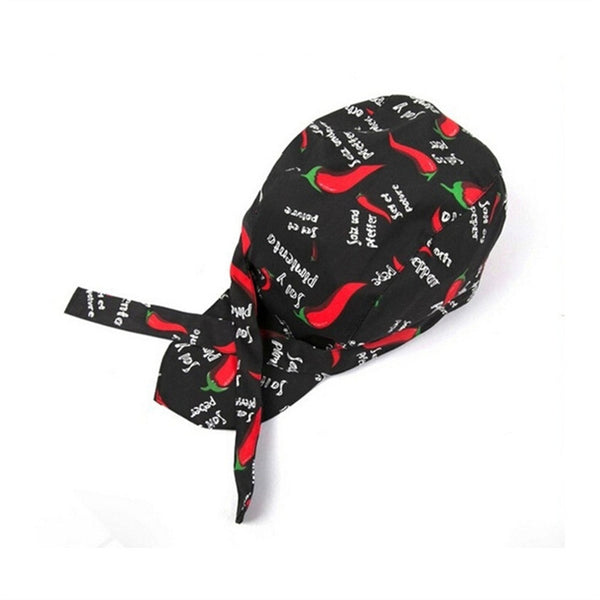 Fashion Chefs Hat Cap Kitchen Catering Skull Cap Ribbon Cap Turban