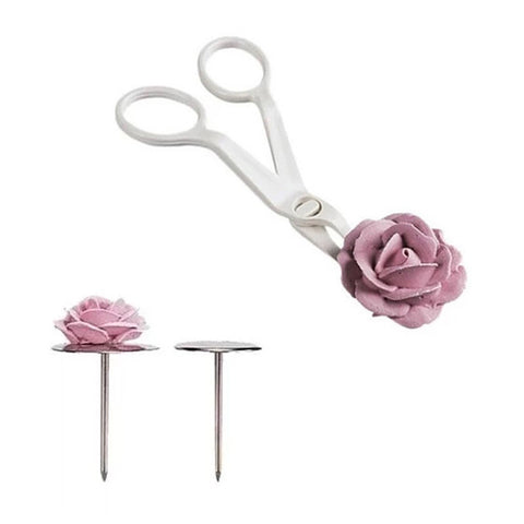 1Set Piping Flower Scissors+Nail Icing Bake Cake Decorating Cupcake Pastry Tool