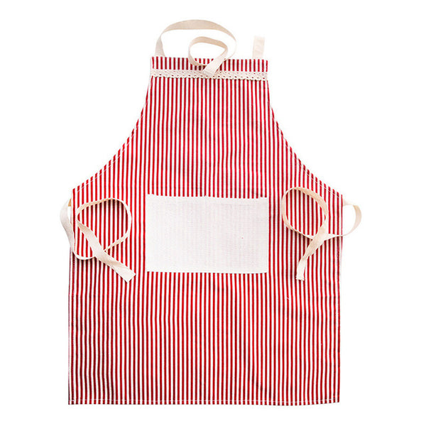 Women's Apron Kitchen Baking Ware Stripes Bib Apron with Pockets#20