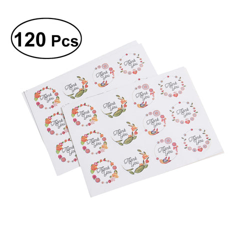 120pcs THANK YOU Adhesive Labels Decorative Sealing Stickers Decal For Wedding Party Gift Packaging Bake Decoration